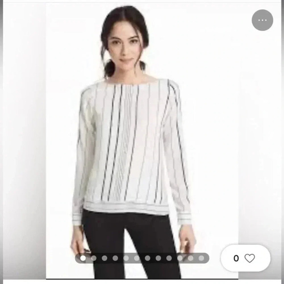 White House Black Market window pane double layer blouse - Picture 2 of 11